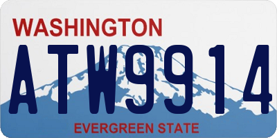 WA license plate ATW9914