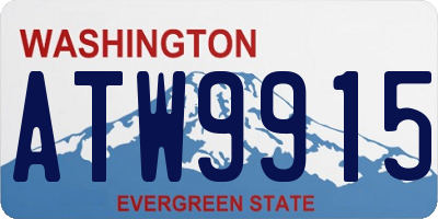 WA license plate ATW9915