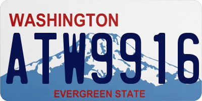 WA license plate ATW9916