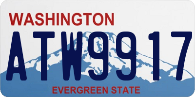 WA license plate ATW9917