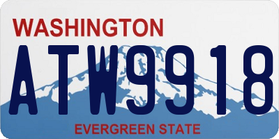 WA license plate ATW9918