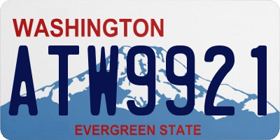 WA license plate ATW9921