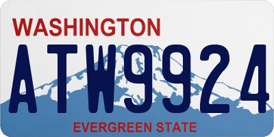 WA license plate ATW9924