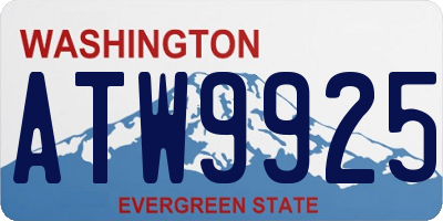 WA license plate ATW9925