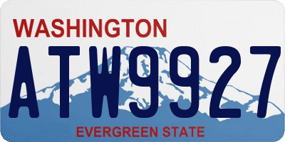 WA license plate ATW9927