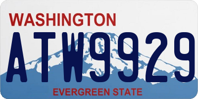 WA license plate ATW9929