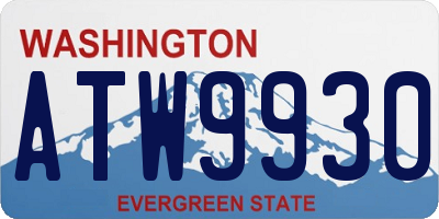 WA license plate ATW9930