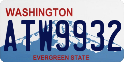 WA license plate ATW9932