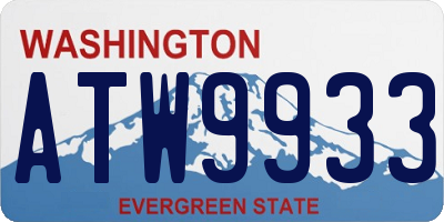 WA license plate ATW9933