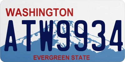 WA license plate ATW9934