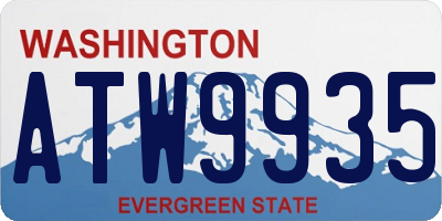 WA license plate ATW9935