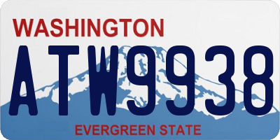 WA license plate ATW9938