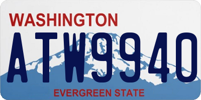 WA license plate ATW9940
