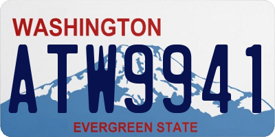 WA license plate ATW9941