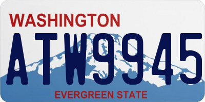 WA license plate ATW9945