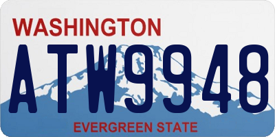 WA license plate ATW9948