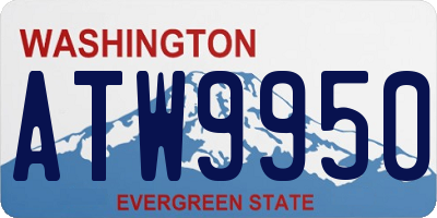 WA license plate ATW9950