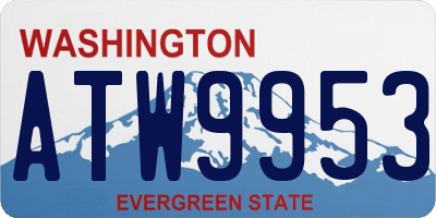 WA license plate ATW9953