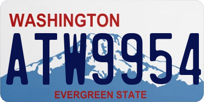 WA license plate ATW9954