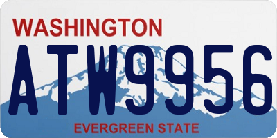 WA license plate ATW9956