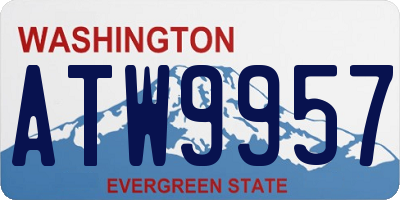 WA license plate ATW9957