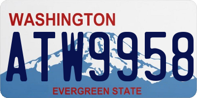 WA license plate ATW9958