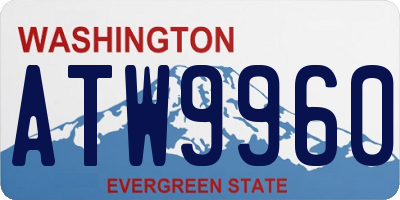 WA license plate ATW9960