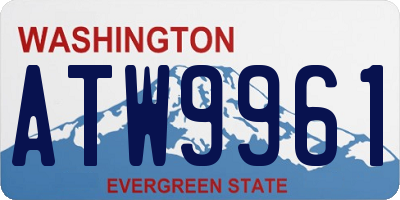 WA license plate ATW9961