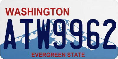 WA license plate ATW9962