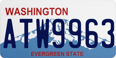 WA license plate ATW9963