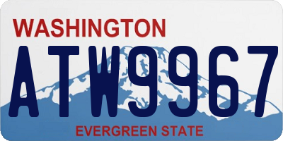 WA license plate ATW9967