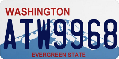 WA license plate ATW9968
