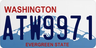 WA license plate ATW9971