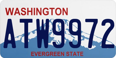 WA license plate ATW9972