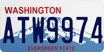 WA license plate ATW9974