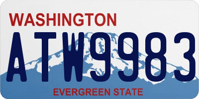 WA license plate ATW9983