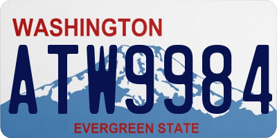 WA license plate ATW9984