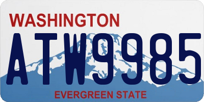WA license plate ATW9985
