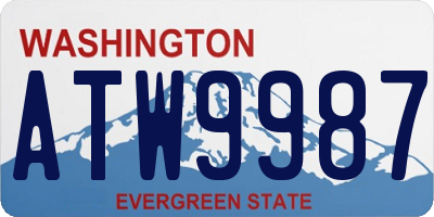 WA license plate ATW9987