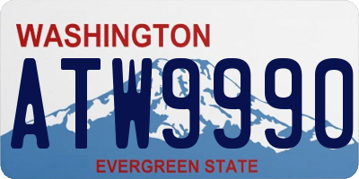 WA license plate ATW9990