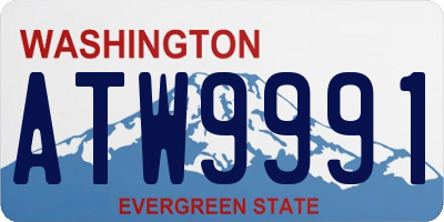 WA license plate ATW9991
