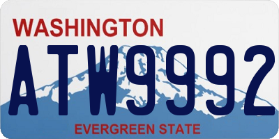 WA license plate ATW9992