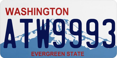 WA license plate ATW9993