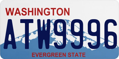 WA license plate ATW9996