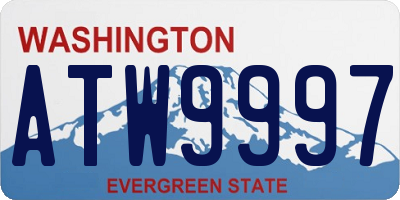 WA license plate ATW9997