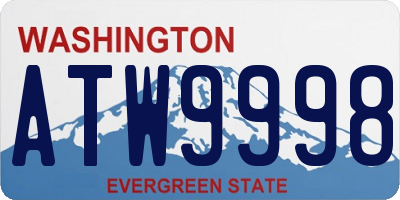 WA license plate ATW9998