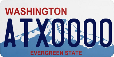 WA license plate ATX0000