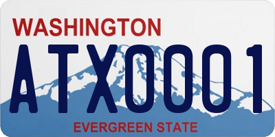 WA license plate ATX0001