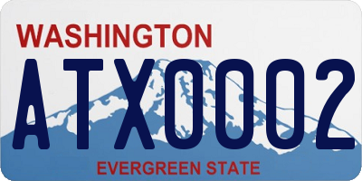 WA license plate ATX0002