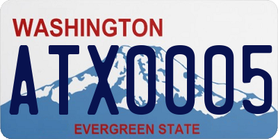 WA license plate ATX0005